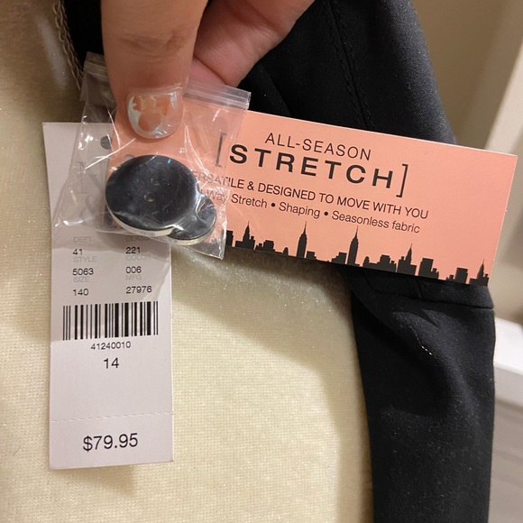 NEW YORK & CO Black Blazer Jacket, Stretch Fabric Size 14 - Picture 6 of 8
